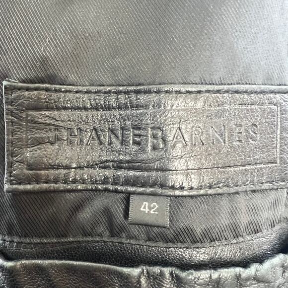 Jhane Barnes Black Western Shirt Jacket Soft Lamb Leather Snap-Button Sz 42 RARE - Picture 9 of 11